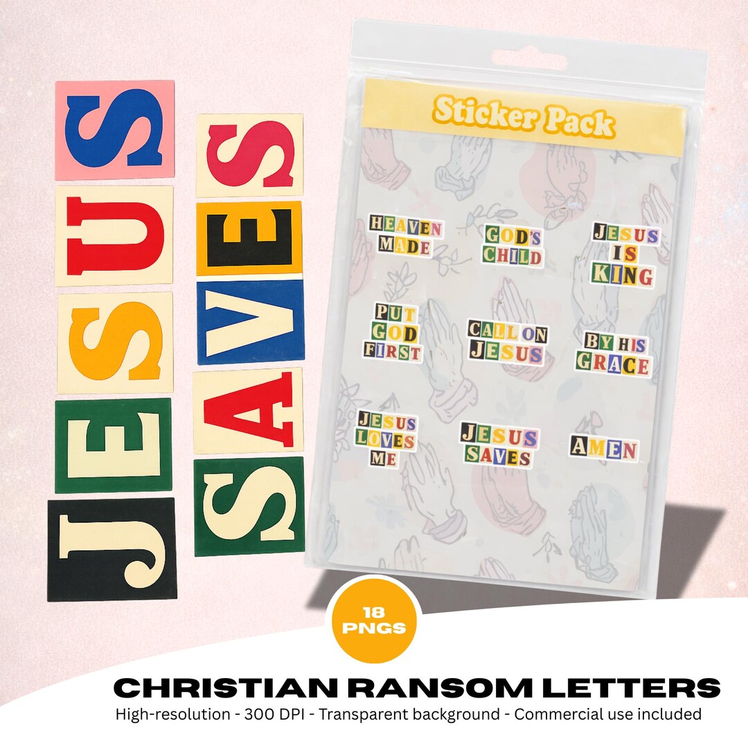 Christian Ransom Letters PNG Clipart, Retro Jesus Stickers, Faith ...