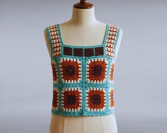 Top a corsetto a quadri, top corto retrò vintage con scollo a V, streetwear estivo