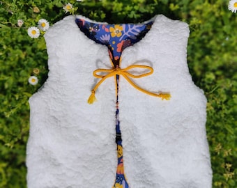 Omkeerbaar mouwloos herdersvest voor kinderen, maat 2 jaar