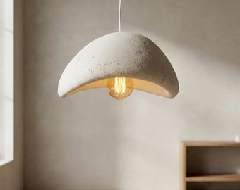 Japandi hanglamp witte gips koepel design warme verlichting Celling Lamp