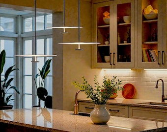 Handgemaakte ijzeren acryl Japandi-lamp, modern design dimbare hanglamp, hanglamp, housewarmingcadeau