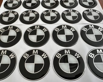 Paire Logo de réservoir 7cm Moto BMW Noir et Blanc . Badge Écusson emblème 70mm r gs gsa (Adventure) 1250 1200 1300 BMW Motorcycle Tank