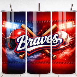 Brave 20oz Tumbler Wrap PNG – Baseball Drip Sublimation Design – Softball & Baseball Present Digital Nedladdning