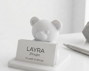 Pediatrician Business Card Holder - Minimalist Teddy Bear Doctor Office Decor - Pediatric Clinic Desk Accessory - New Doctor Gift - Medic