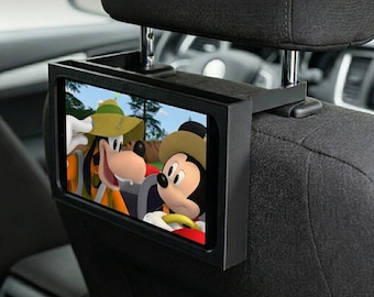 Car Phone Mount for Kids | Universal Headrest iPhone Holder 3D Printed | Car Travel Entertainment Accessory Compatible with Android, Apple.