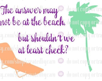 Check At The Beach SVG