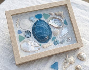 Dopamine Blue Seashell Blind Box | Mystery Coastal Craft Scoop | Sea Glass & Starfish Mix | Aesthetic Ocean Decor