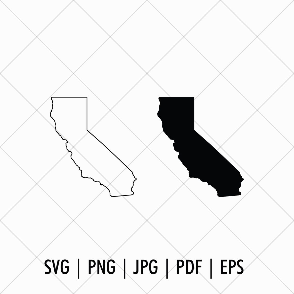 California Outline & Silhouette Vector Files | California Svg Png Jpg ...