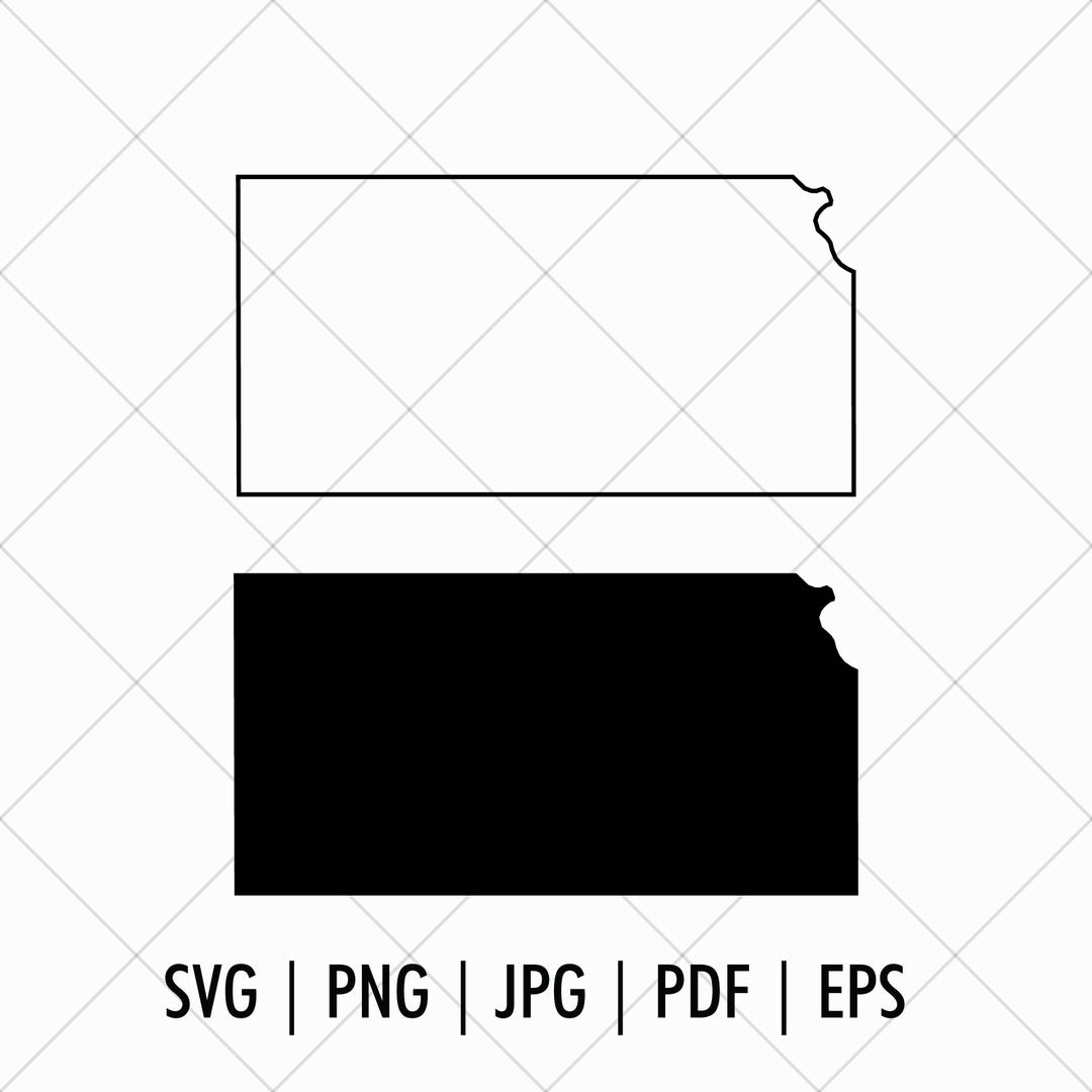 Kansas Outline & Silhouette Vector Files | Kansas Svg Png Jpg Pdf Eps ...