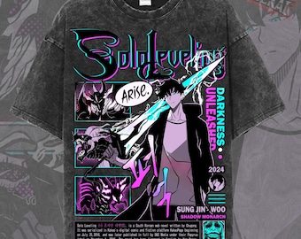 Solo Leveling Arise Sung Jin Woo T-Shirt: Darkness Unleashed Anime Print