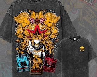 Yami Yugi Exodia Graphic Tee: Vintage Wash Organic Cotton Anime Shirt