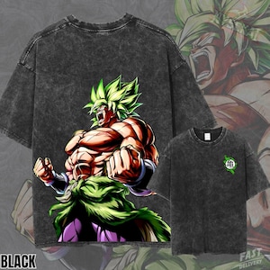 Camiseta de manga larga extragrande con lavado vintage y diseño de Super Saiyan de Broly Dragon Super Pump Cover Legendary.