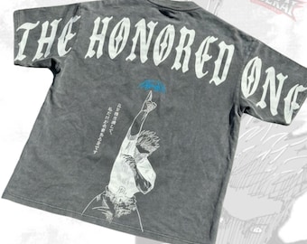 Satoru Gojo The Honored One Pump Cover Oversized Vintage Wash Heavyweight Graphic Tee