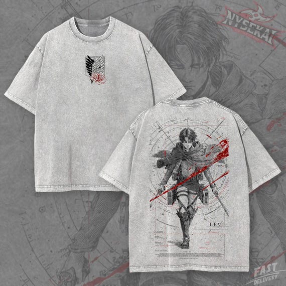 Levi Ackerman Wings of Freedom Heavyweight Graphic Tee Pump Cover
