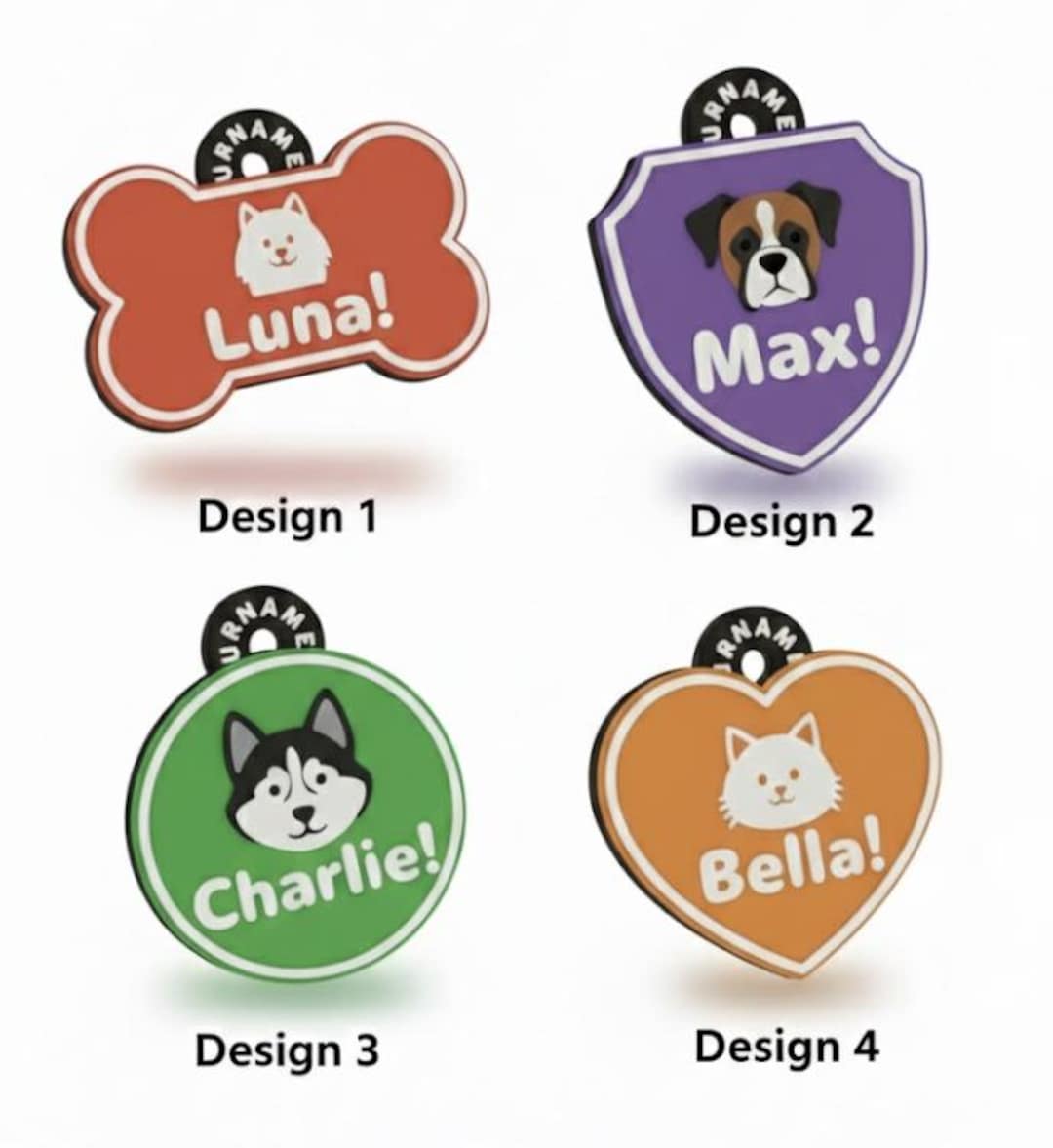 Custom 3D Printed Pet Name Tag Personalized Dog and Cat ID Tag Custom ...