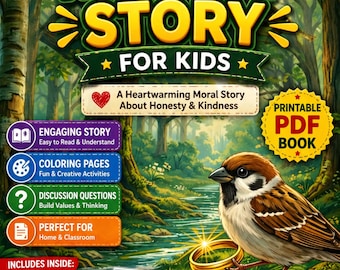 Kids Story Book PDF + Activities | Moral Story + Coloring Pages | Printable Learning Book