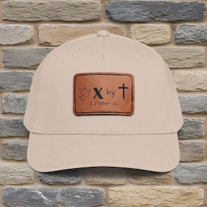 Pace moltiplicata da Gesù 2 Pietro 1:2 Cappello con toppa in pelle