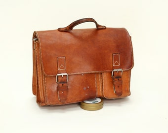 Messenger bag leather school bag briefcase TOURE