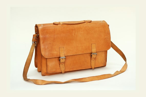 Leather messenger bag laptop leather bag HERA