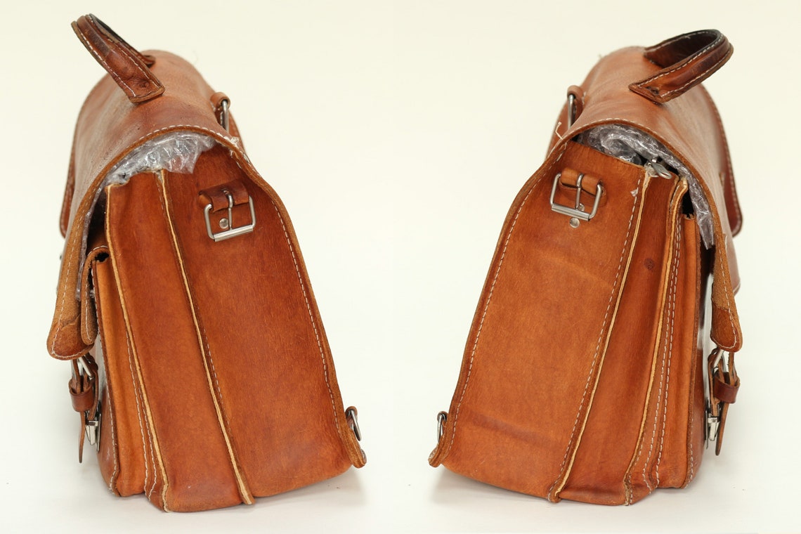 Messenger Bag Leather School Bag Briefcase TOURE Etsy