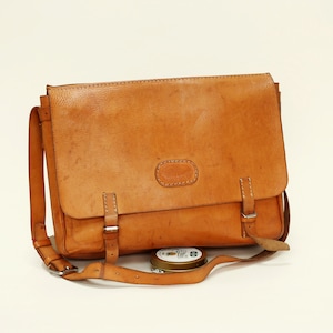 Slim saddle leather messenger bag laptop leather bag