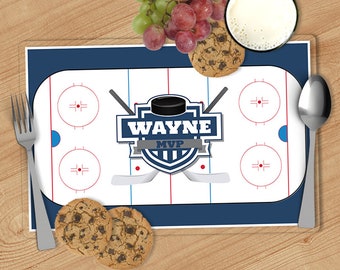 Hockey - Kids Personalized Placemat, Customized Placemats for kids, Kids Placemat, Personalized Kids Gift