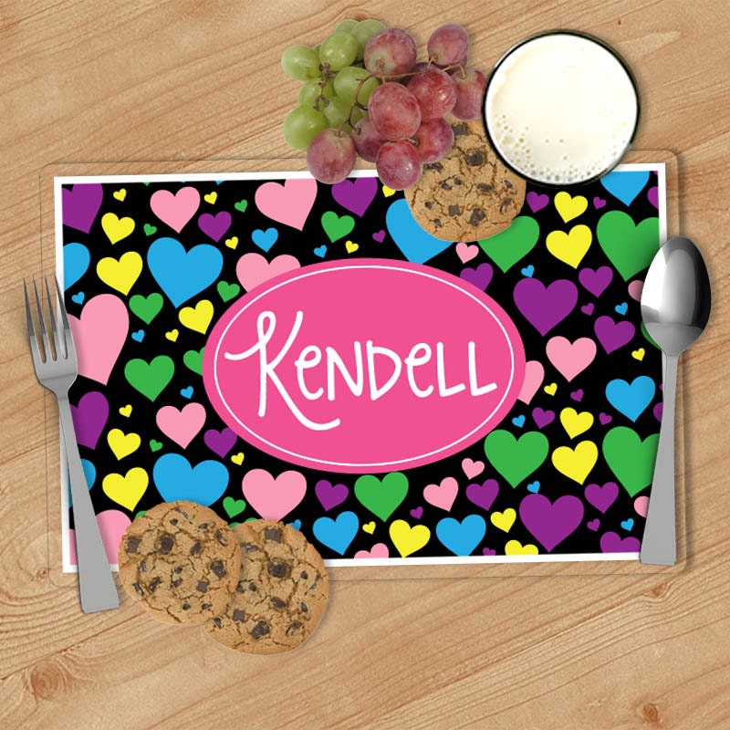 Heart Kids Personalized Placemat Customized Placemats for Etsy