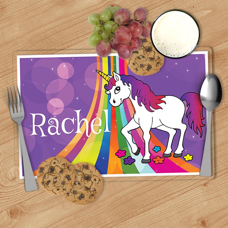 Unicorn Kids Personalized Placemat Customized Placemats for Etsy