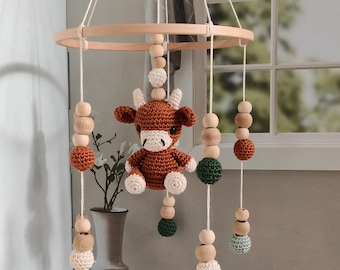 Crochet Deer Baby Mobile – Handmade Woodland Nursery Decor
