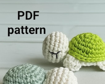 Patrón PDF de mini tortugas de crochet, tortugas minimalistas