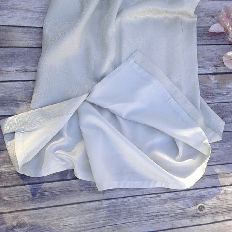 Perfect Silver Silk Vintage Pencil Skirt