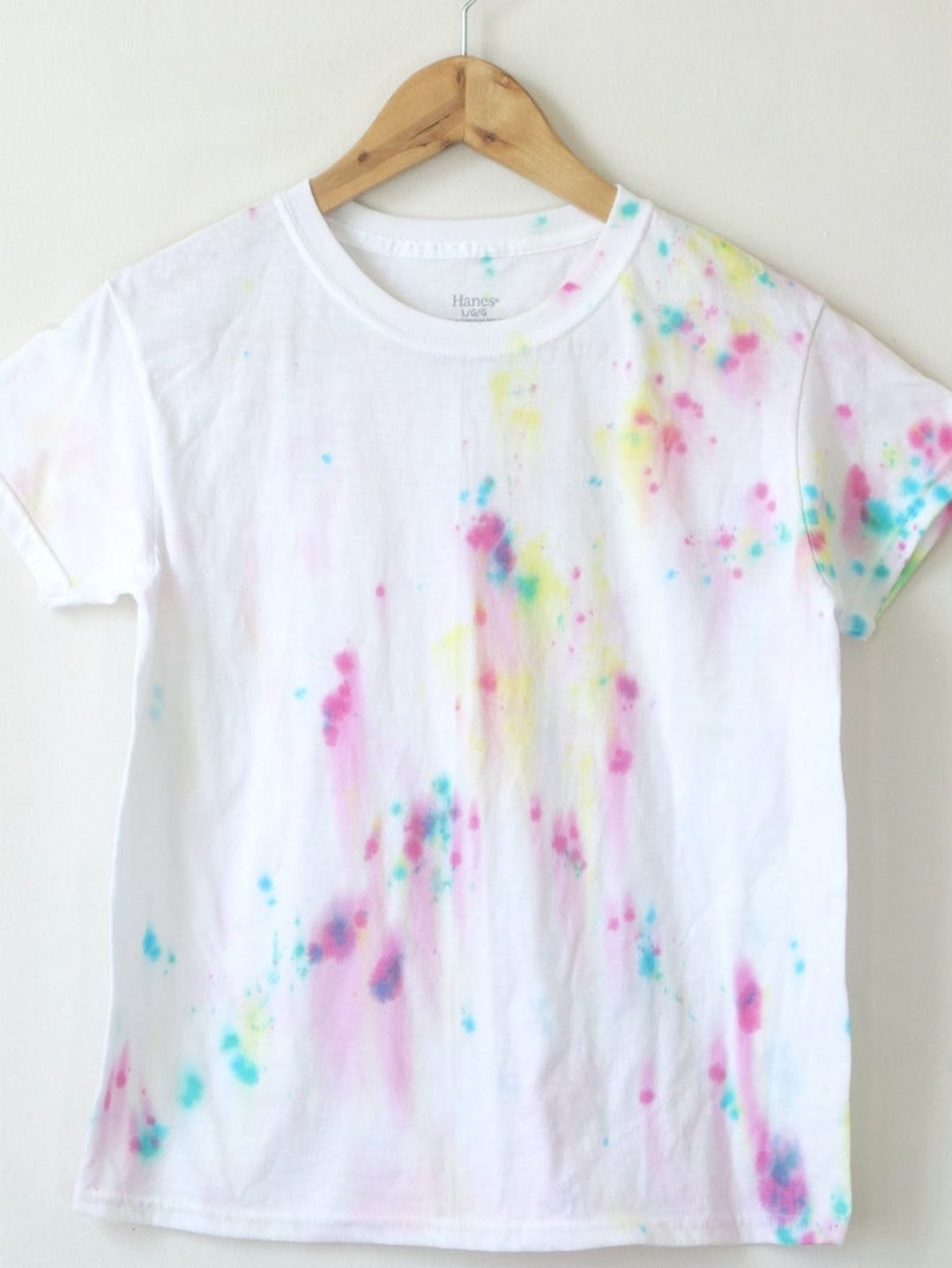 【Vintage】90s tie-dye sweat Long t-shirt Vintage 90s Tie Dye Colorful Light Colors single stitch t