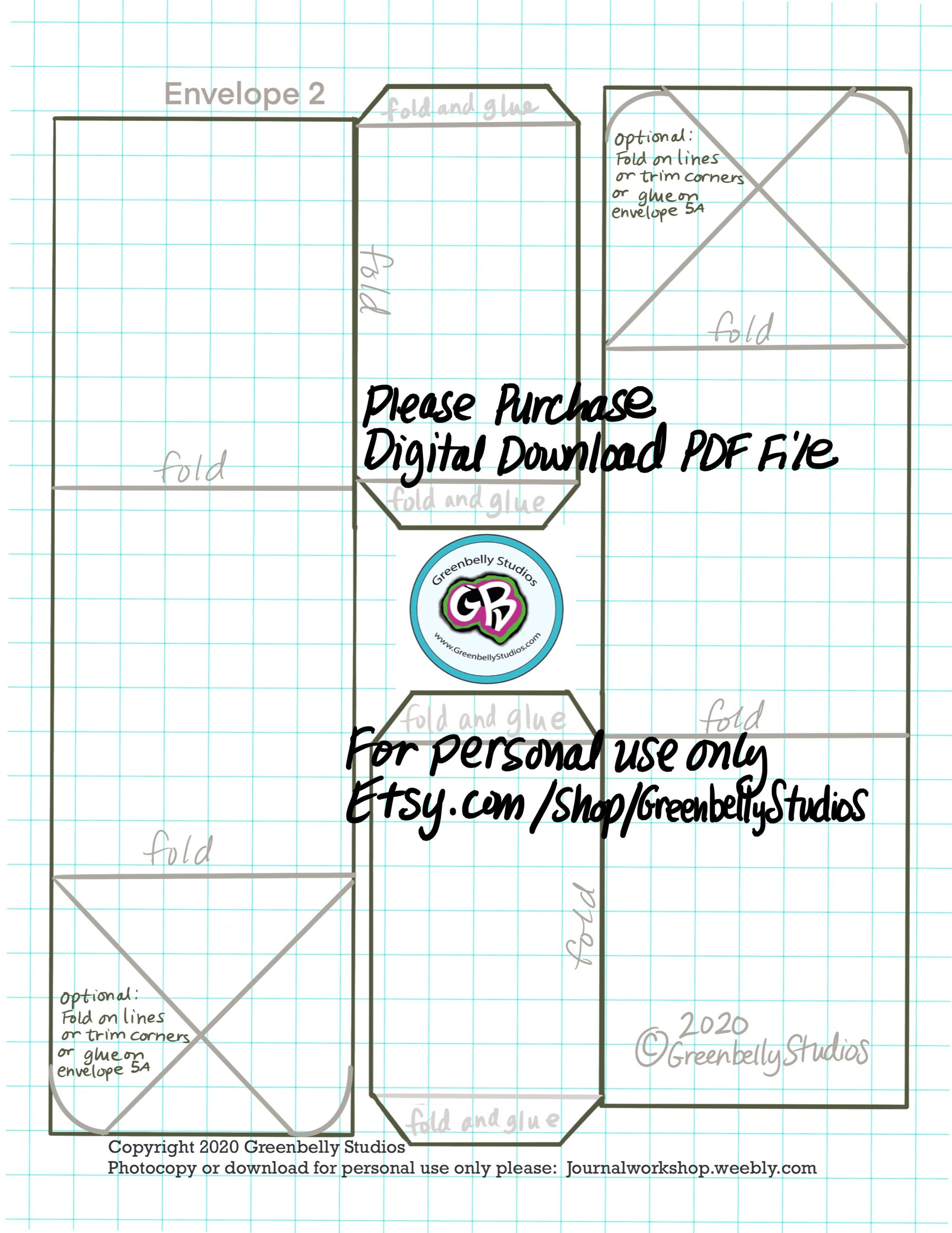 9 Pages Envelope Templates Hand Drawn Digital Download - Etsy