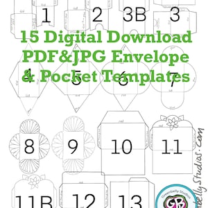 15 Blank Envelope Templates Junk Journal Ephemera Hand Drawn Original Designs Digital Download for Junk Journal Scrapbooking and Gifts