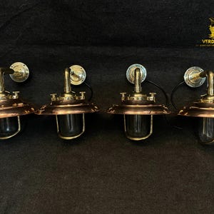 Crafted Elegance Bulkhead Wall Fixtures 4 PCS, Unique Brass & Copper for Statement Home Decor