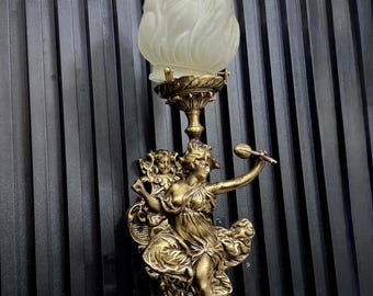 Luxury Mermaid Wall Sconce 10 Pcs | Antique Brass Frosted Glass Coastal Nautical Wall Fixture