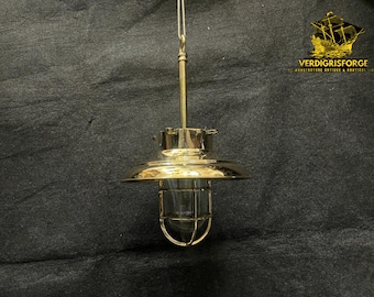 Designerska lampa wisząca sufitowa w wykończeniu mosiężnym, efektowna oprawa świetlna do salonu