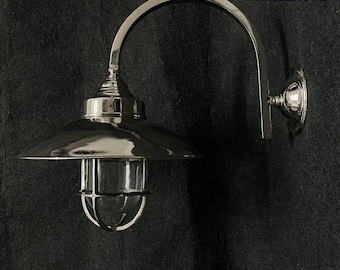 Nautical Aluminum Bulkhead Sconce Built for Atmosphere Industrial Cage Light for Design Driven Spaces