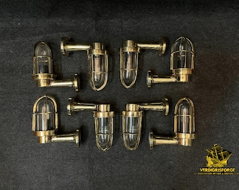 Ship Inspired Industrial Wall Lights 8 PCS, Brass Marine Fixtures for Vintage Decor Lovers