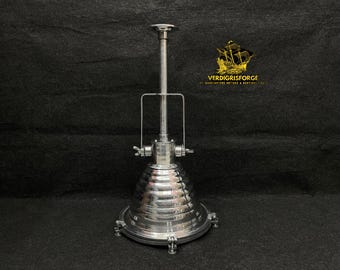 Gerestaureerde scheepsplafondlamp | WISKA nautische aluminium hanglamp | Statementverlichting | Luxe woondecoratie