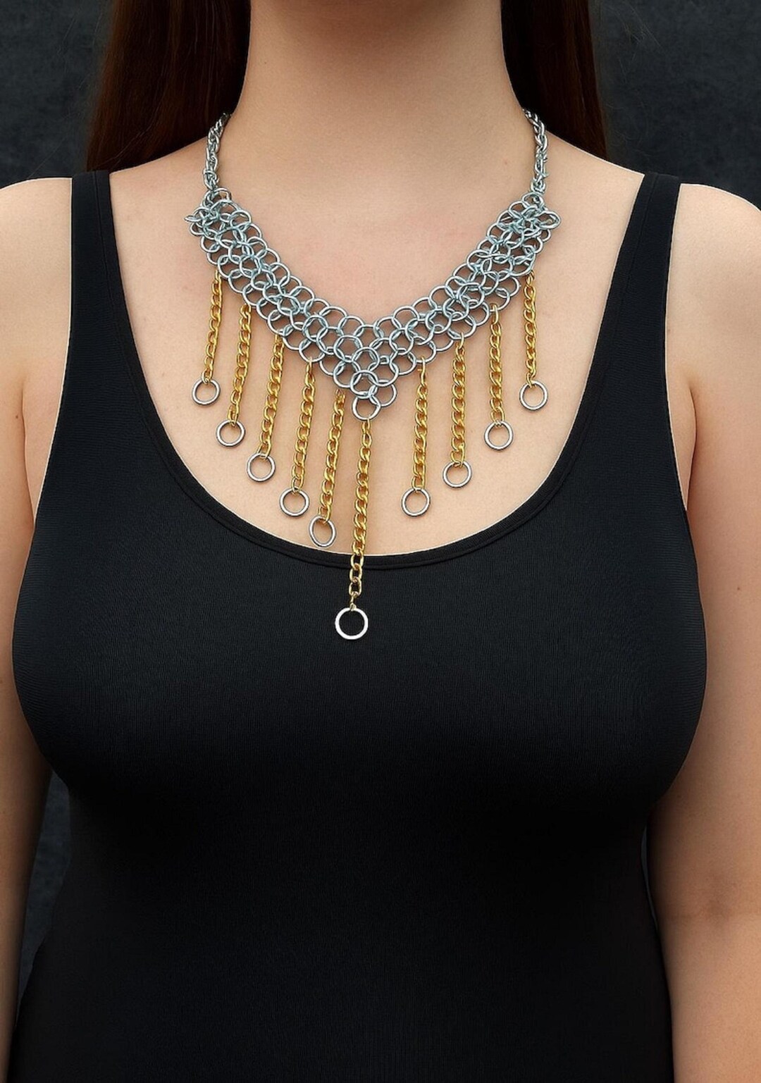 Medieval Statement Chainmail Necklace With Medieval Charm | Unique ...