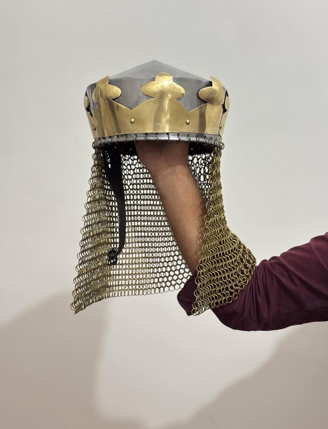 Medieval King Arthur Monty Python Helmet With Chainmail for Cosplay ...