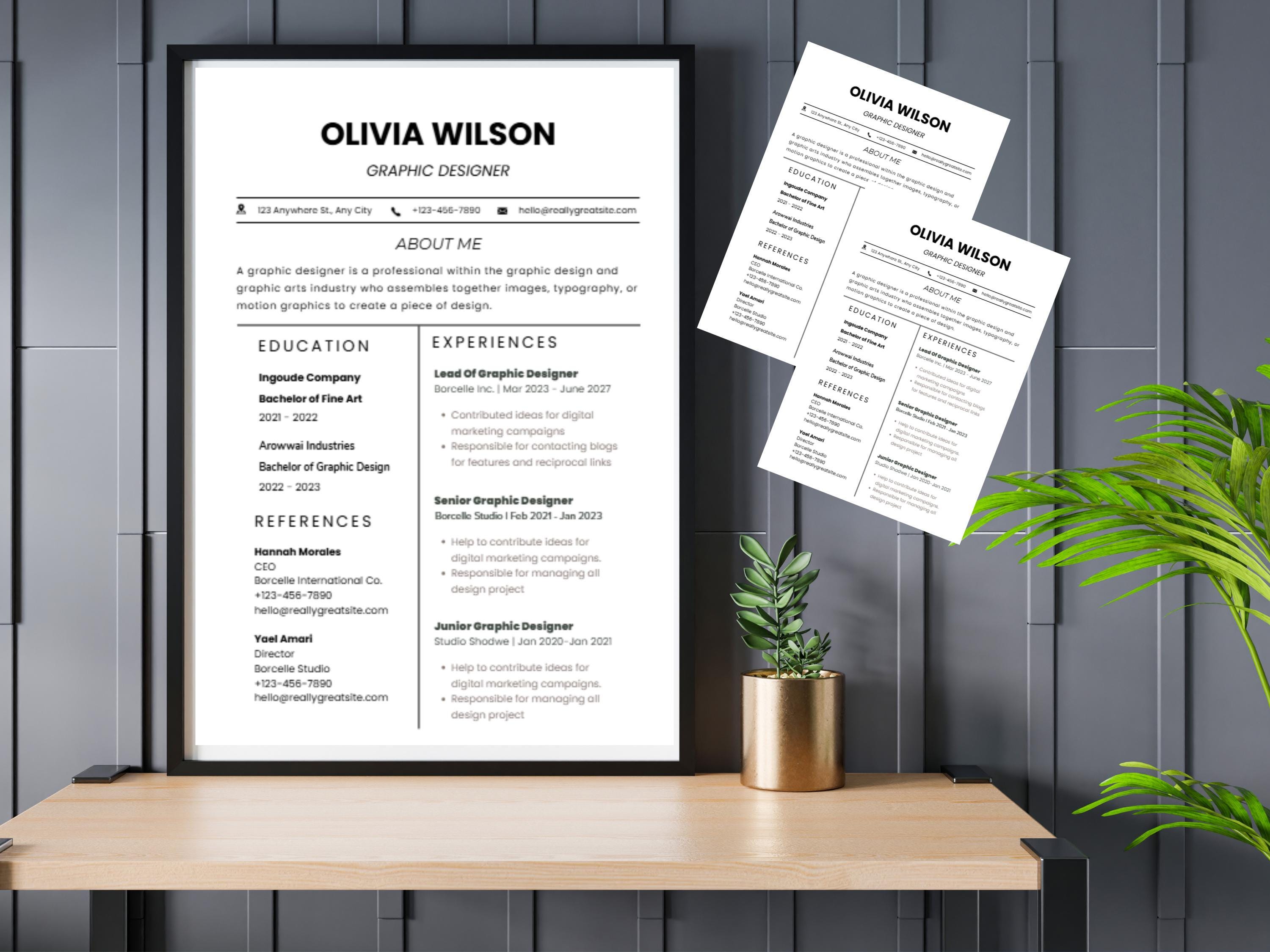 Easy ATS Resume Template | Editable Canva CV | Friendly Format ...