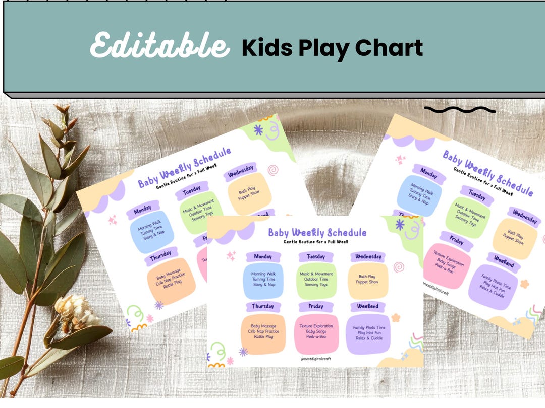 Editable Kids Routine Flip Chart – Visual Schedule for Toddlers ...