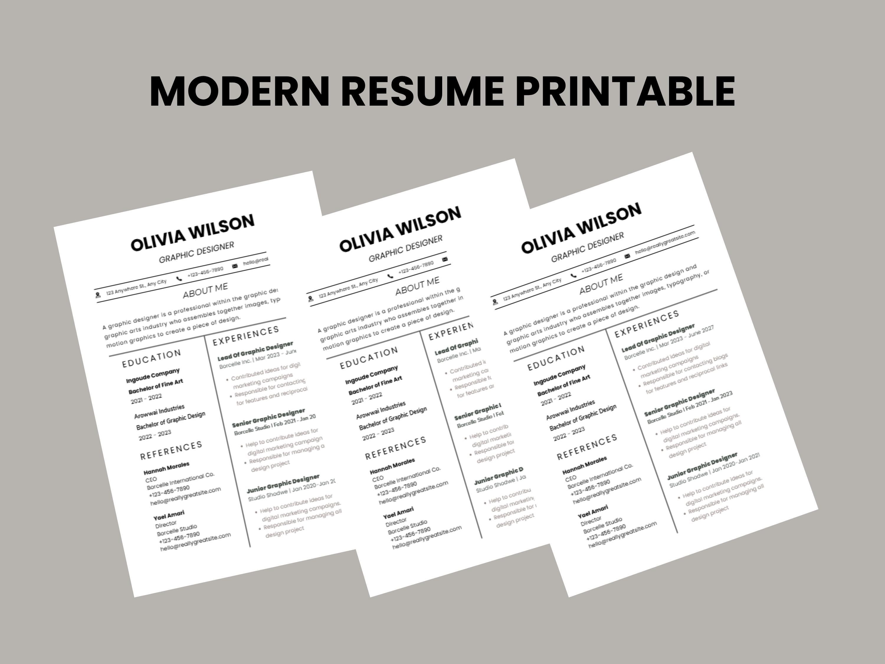 Easy ATS Resume Template | Editable Canva CV | Friendly Format ...