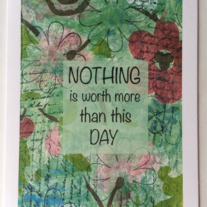 Niente vale di più di questo giorno - A5 vuoto Greetings Card di pittura mista originale