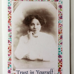 Confianza en ti mismo A5 en blanco saludos tarjeta de Original collage con tarjeta postal