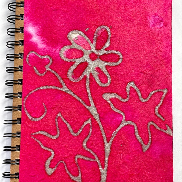 OOAK Journal/Notebook decorated with Handmade Paper