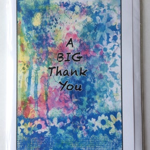 Un grand Merci - carte de voeux blanc A5 de peinture Mixed Media