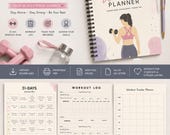 Workout Planner Printable PDF | Fitness Tracker Planner | Workout Log | Gym Routine & Exercise Journal Digital Download |weekly workout plan